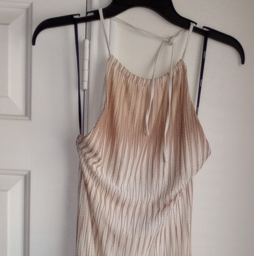 Forever 21 Abstract Print Maxi Dress In Ivory/Tan Size M